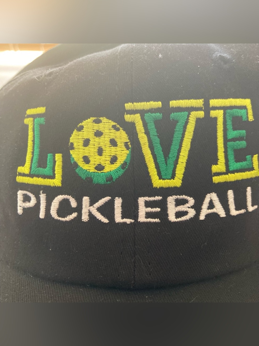 Pickleball Baseball Cap Black Adjustable Love Pickleball Hat Sporty 100% cotton - Picture 2 of 6